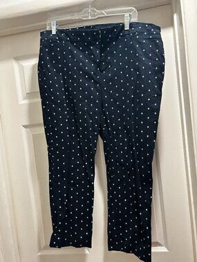 Navy Capri Dress Pants with White Diamond Designs